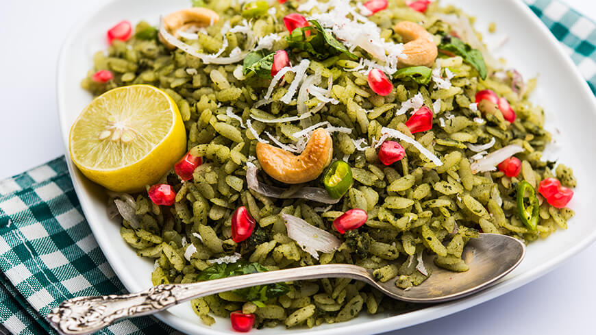 green masala poha