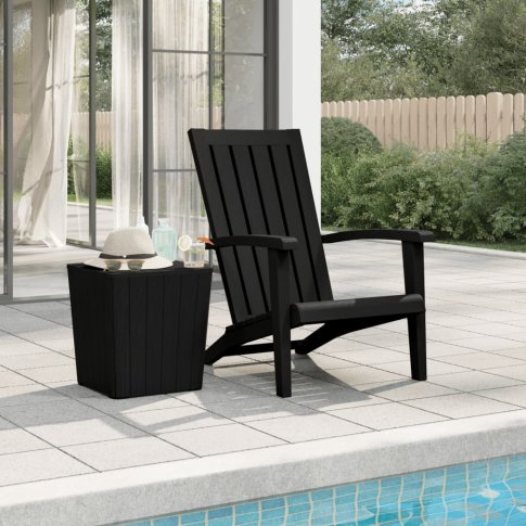 NNEVL Garden Adirondack Chair Black Polypropylene
